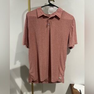 Vuori Polo Shirt Mens Medium Red Heather Performance Golf 3 Button